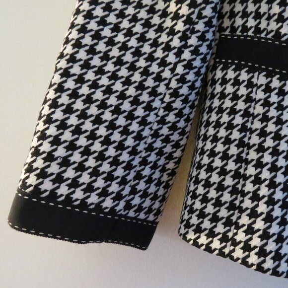 TAHARI Houndstooth Structured Blazer Academia Black White Officecore 2 Petite - Picture 6 of 14